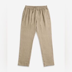 Men's Casual Beige Linen Pants